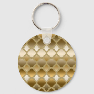 Porte-clés Golden Quatrefoil Marocain Motif de treillis