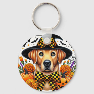 Porte-clés Golden Retriever avec chapeau de sorcière par citr