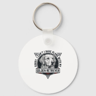 Porte-clés Golden Retriever Désolé j'ai des projets Amoureux