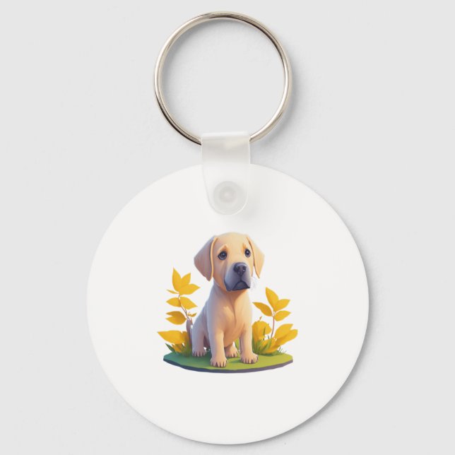 Porte-clés Golden Retriever Doggo Cute Chibi numérique (Recto)