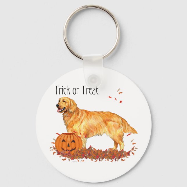 Porte-clés Golden Retriever Halloween (Recto)