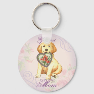 Porte-clés Golden Retriever Heart Mom