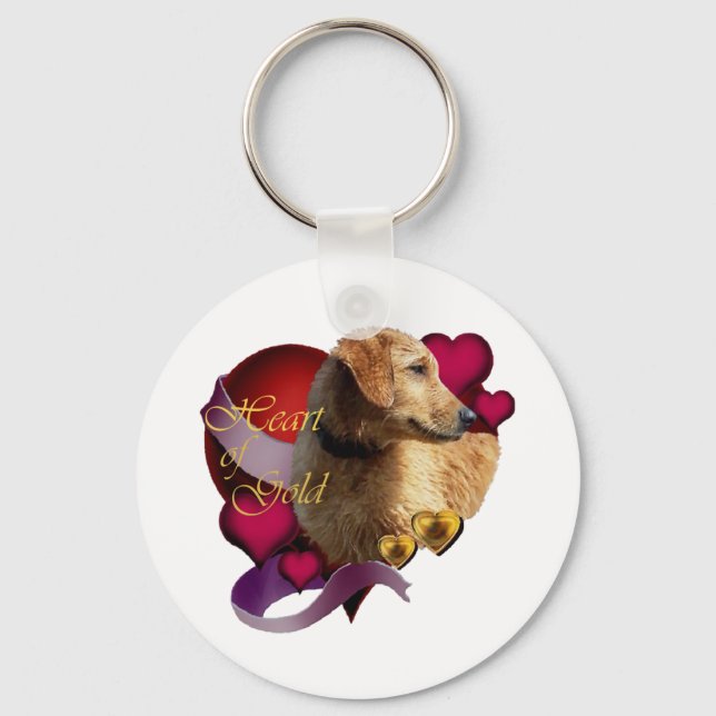 Porte-clés Golden Retriever Heart of Gold (Recto)