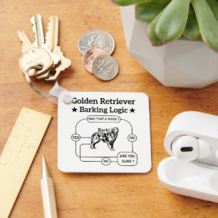 Porte-clés Golden Retriever Logique d'aboiement drôle Chien S