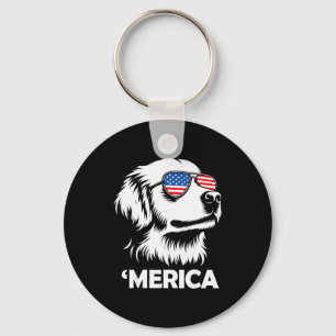 Porte-clés Golden retriever merica chien patriotique 4 juille