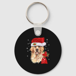 Porte-clés Golden Retriever Noël drôle cadeau de Noël