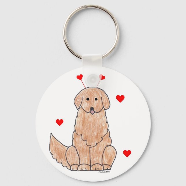 Porte-clés Golden Retriever Valentine Ears Porte - clé (Recto)