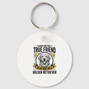 Porte-clés Golden Retriever Vrai Ami Vintage Amateur de Chien