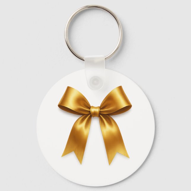 Porte-clés Golden Ribbon Pattern — Elegant Minimal Luxury (Recto)