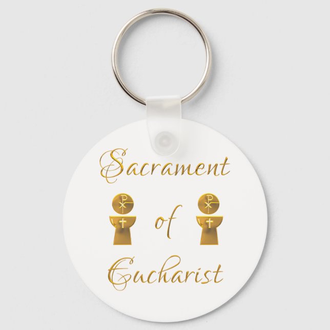 Porte-clés Golden Sacrament of Eucharist Host and Chalice (Recto)