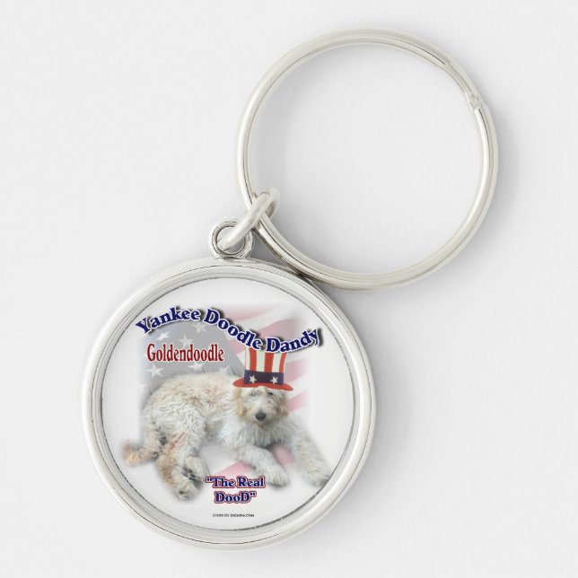 Porte-clés Goldendoodle Humour politique (Devant)