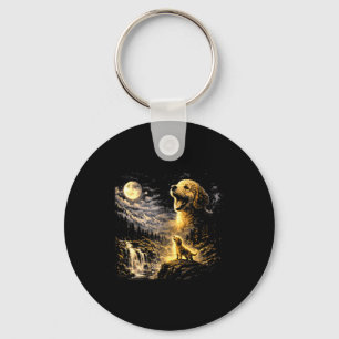 Porte-clés Goldendoodle Hurle À La Lune Vintage Mystique