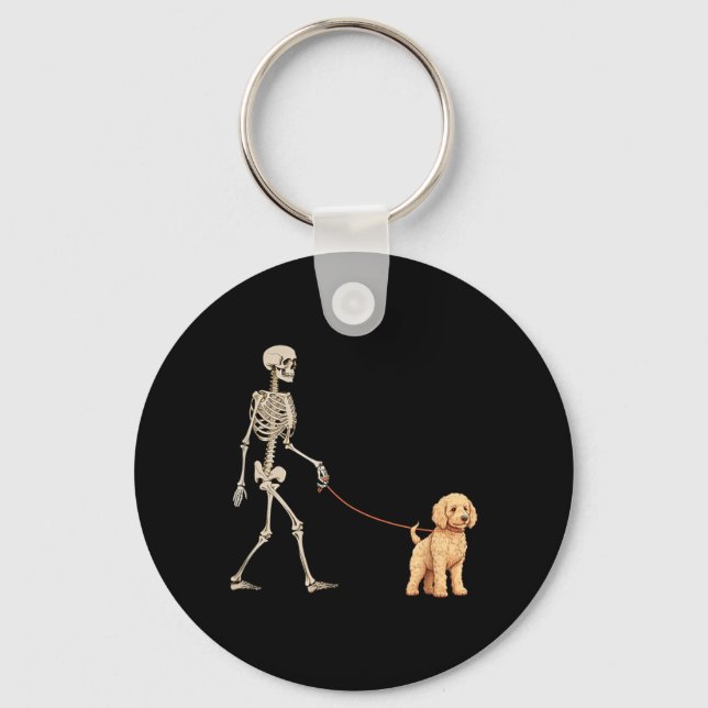Porte-clés Goldendoodle squelette drôle Chien qui marche Hall (Recto)