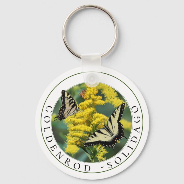 Porte-clés Goldenrod Solidago et Tiger Swallowtail Butterfly (Recto)