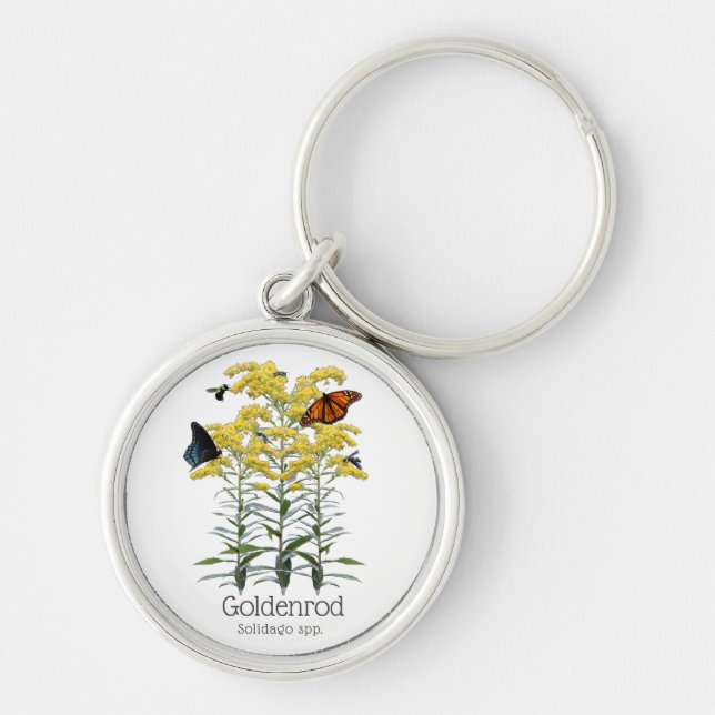 Porte-clés Goldenrod Solidago Fleur sauvage et pollueurs (Devant)
