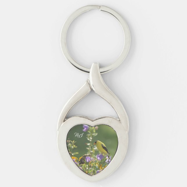 Porte-clés Goldfinch sur Harebell Flower (Devant)