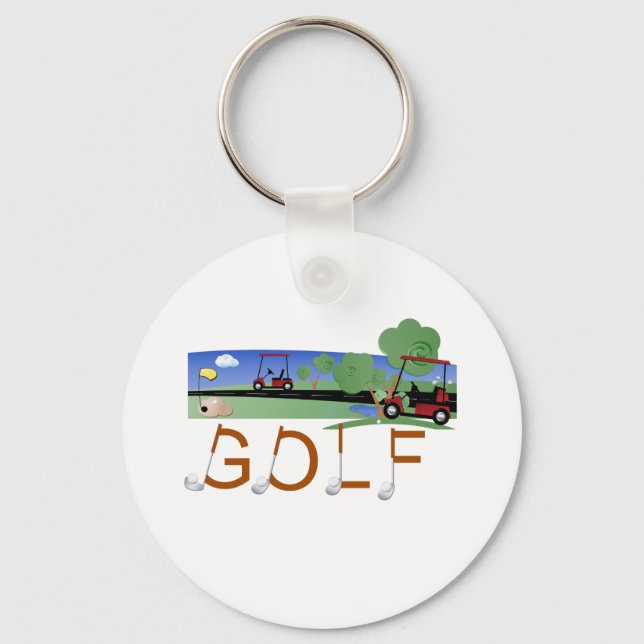 Porte-clés Golf avec voiturettes (Recto)