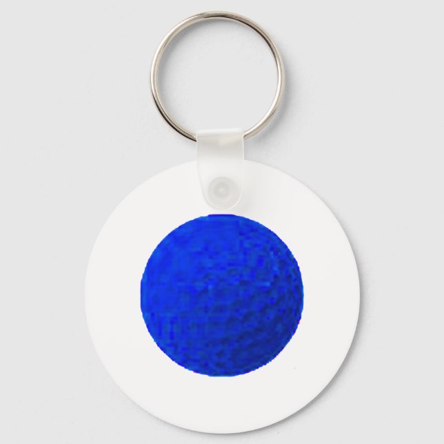 Porte-clés Golf Ball Blue The MUSEUM Zazzle Gifts (Recto)