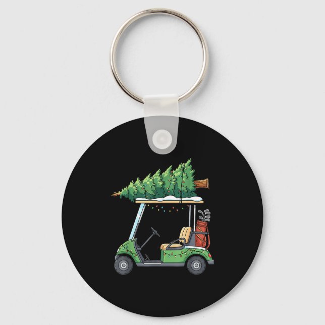 Porte-clés Golf Cart Christmas Tree Lights Funny For Men Wome (Recto)