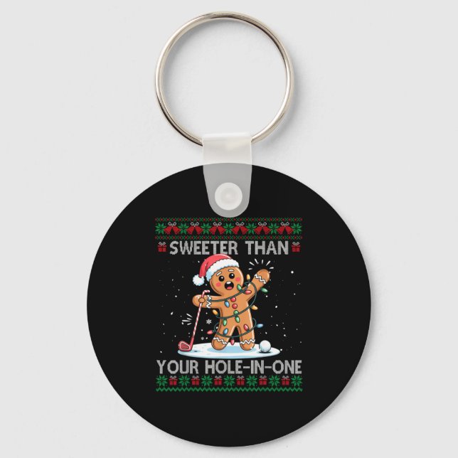 Porte-clés Golf Christmas Gingerbread Sweeter Than Your Hole- (Recto)