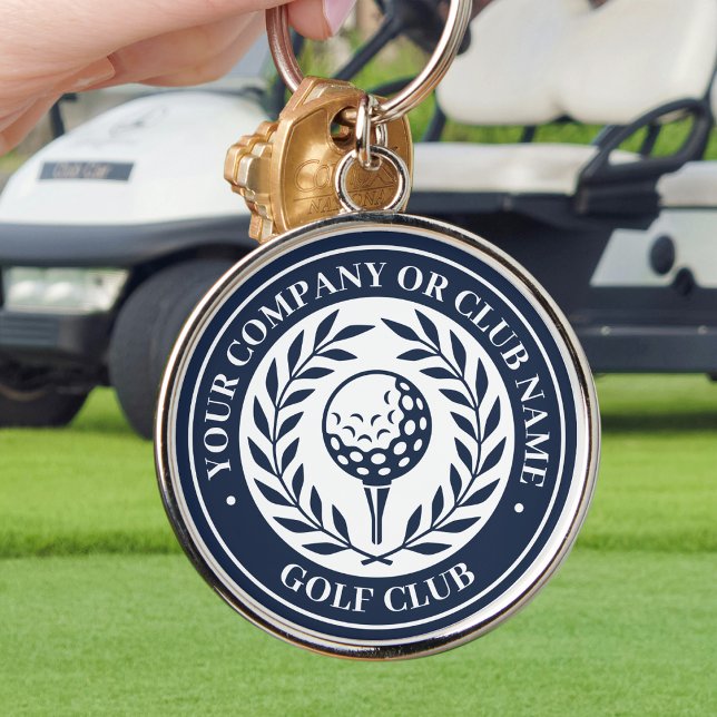 Porte-clés Golf Classique Nom Personnalisé Marine (Créateur téléchargé)