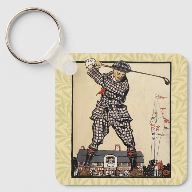 Porte-clés Golf Golfeur Vintage Antique Golf (Recto)