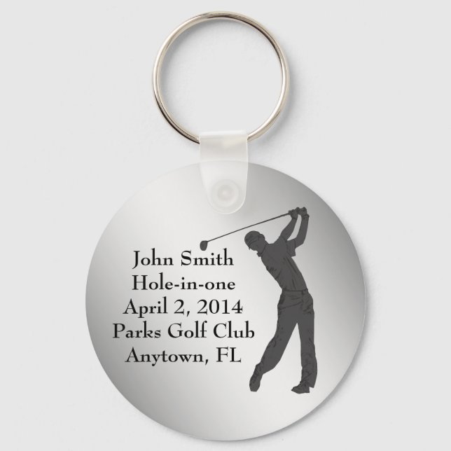 Porte-clés Golf Hole-in-one Commemoration Customizable (Recto)