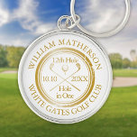 Porte-clés Golf Hole in One Gold Personalized<br><div class="desc">Personalize the name,  location hole number and date to create a great keepsake to celebrate that fantastic hole in one. Designed by Thisisnotme©</div>