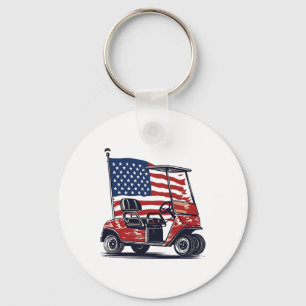 Porte-clés Golf Part Drapeau américain 4 juillet Sport Patrio