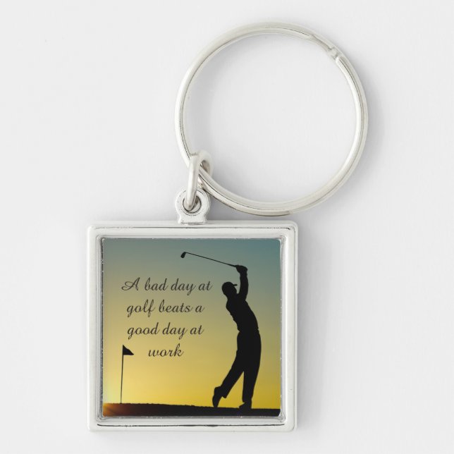 Porte-clés Golf Quote Golfer au Porte - clé du coucher du sol (Devant)