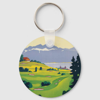 Porte-clés Golf vintage Lausanne City Lac Suisse