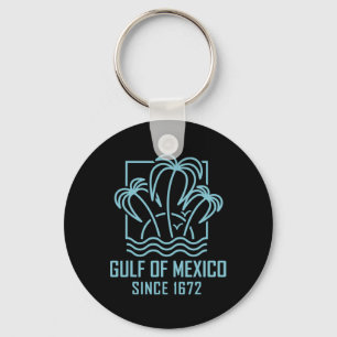 Porte-clés Golfe Du Mexique Depuis 1672 Retro Vintage Sunset&