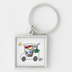 Porte-clés Golfeur dans un chariot de golf