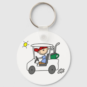Porte-clés Golfeur dans un chariot de golf