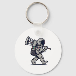 Porte-clés Golfeur de disque d'astronaute Drôle de golf de di