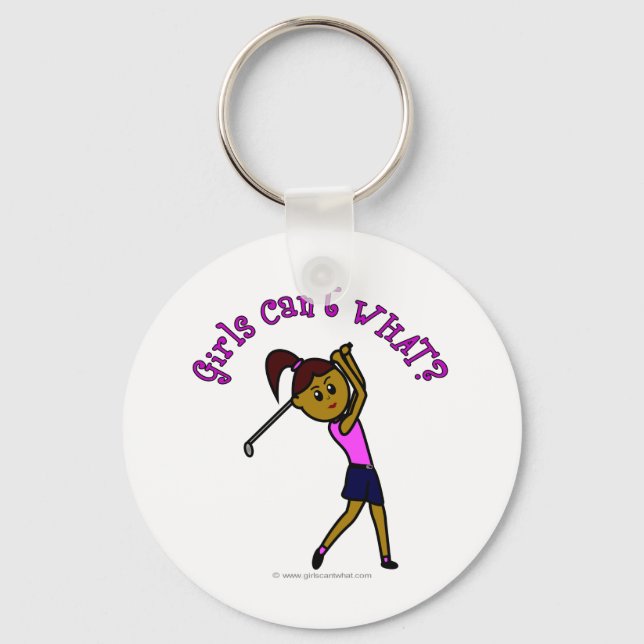Porte-clés Golfeur de femme noire (Recto)