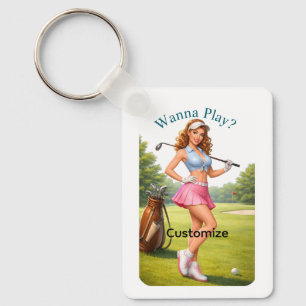 Porte-clés Golfeuse féminine en forme Thunder_Cove