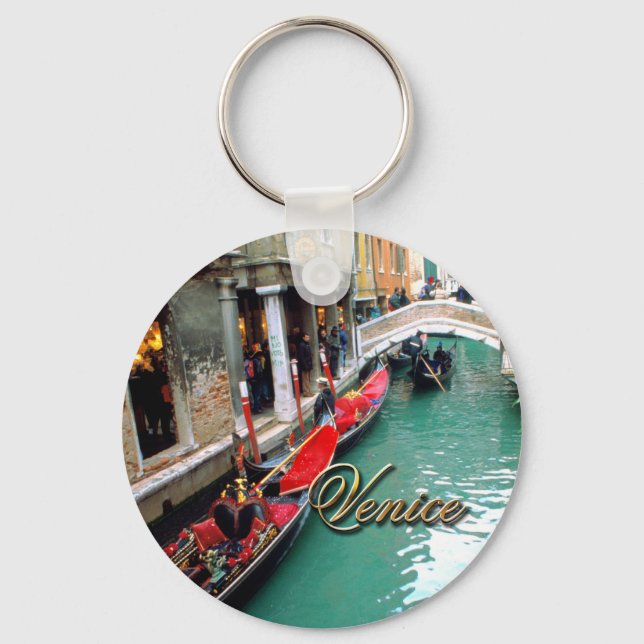 Porte-clés Gondolas on a Venetian canal (Recto)