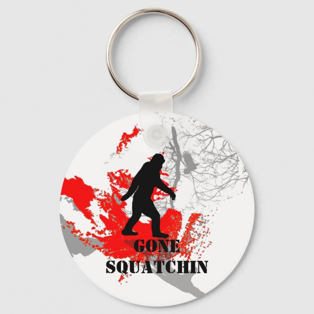 Porte-clés Gone Squatchin, noir bigfoot (Recto)