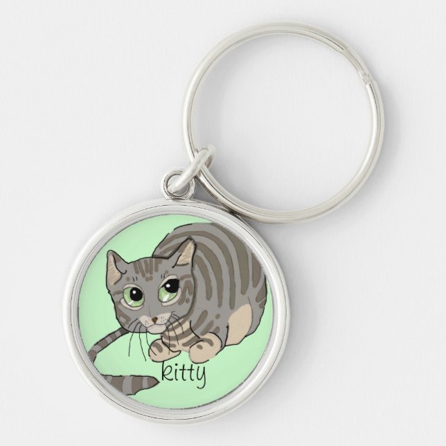 Porte-clés Good Kitty Grey Tiger Chat~porte - clé (Devant)