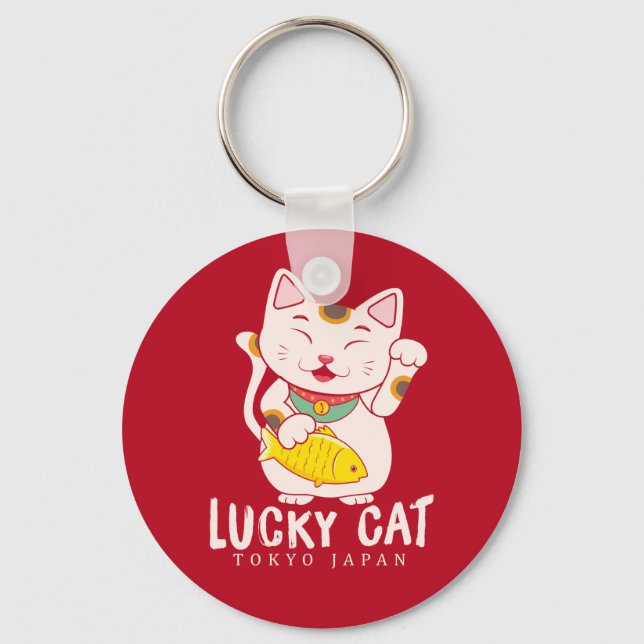 Porte-clés Good Luck Charm Lucky Cat Maneki Neko (Recto)