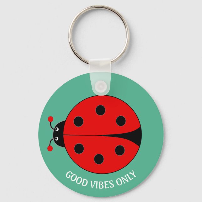 Porte-clés Good Vibes Lady Bug sur Green (Recto)
