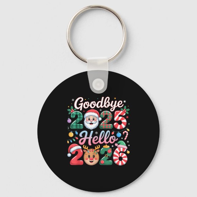 Porte-clés Goodbye 2025 Hello 2026 Christmas New Year Gift  (Recto)