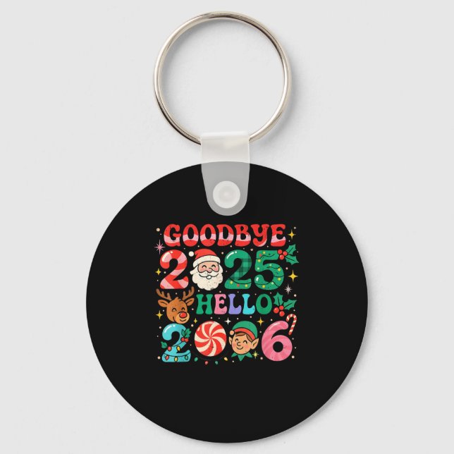 Porte-clés Goodbye 2025 Hello 2026 Cute Christmas New Year  (Recto)