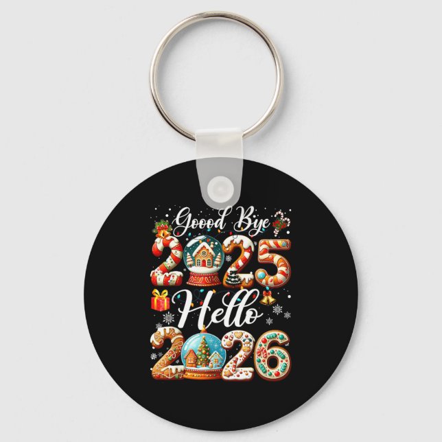 Porte-clés Goodbye 2025 Hello 2026 Happy New Year's Eve Chris (Recto)