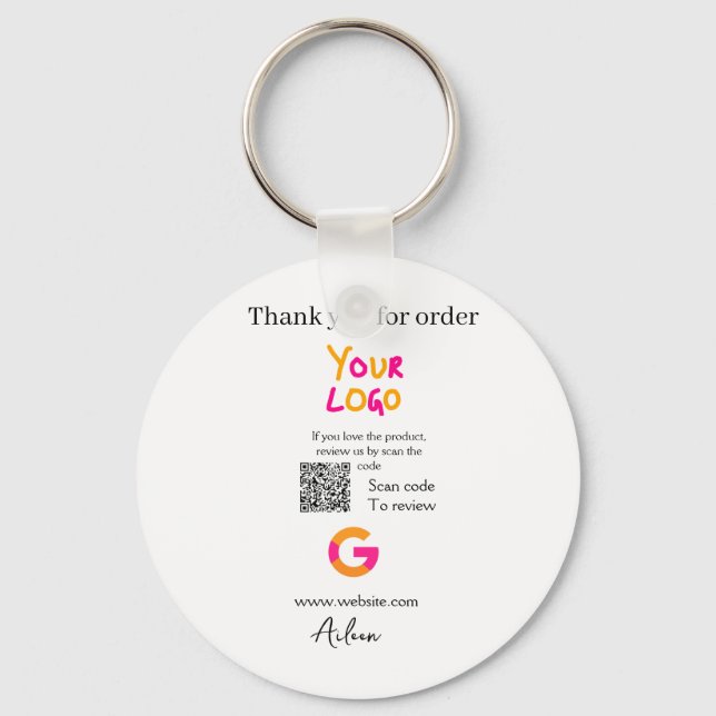Porte-clés Google review business logo website scan QR code (Recto)