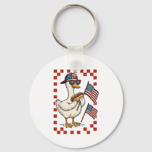 Porte-clés Goose American USA Flag Memorial Day 4 juillet