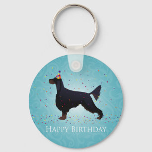 Porte-clés Gordon Setter Joyeux design d'anniversaire