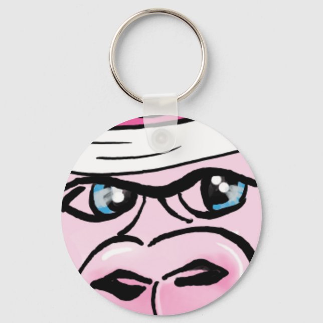 Porte-clés Gorille rose avec Sweat (Recto)