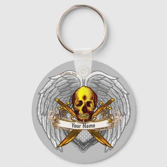 Porte-clés Goth skull Warrior Keychain (Recto)